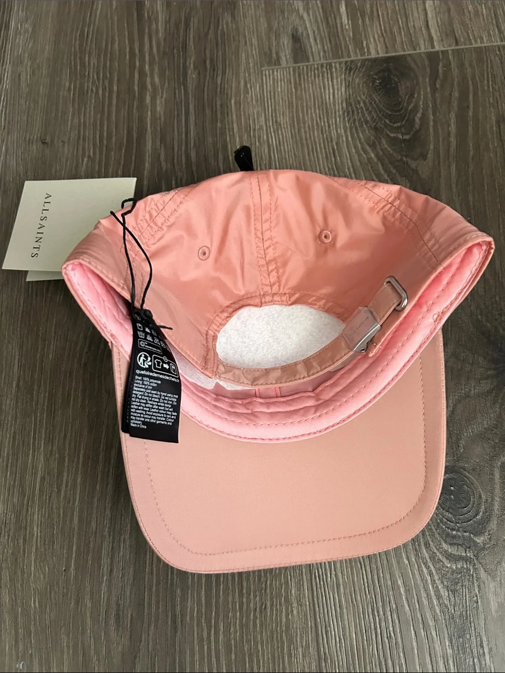 NWT‎ AllSaints Coral Pink Logo Cap